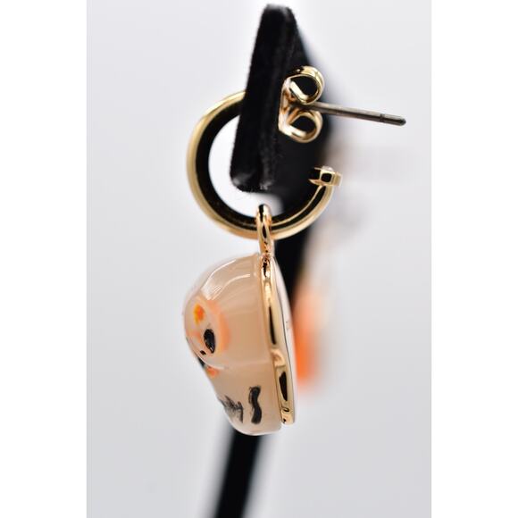 Coach Halloween Skull And Pumpkin Mismatch Earrings Glitter NEW 2024 Rare BinW - Picture 10 of 11